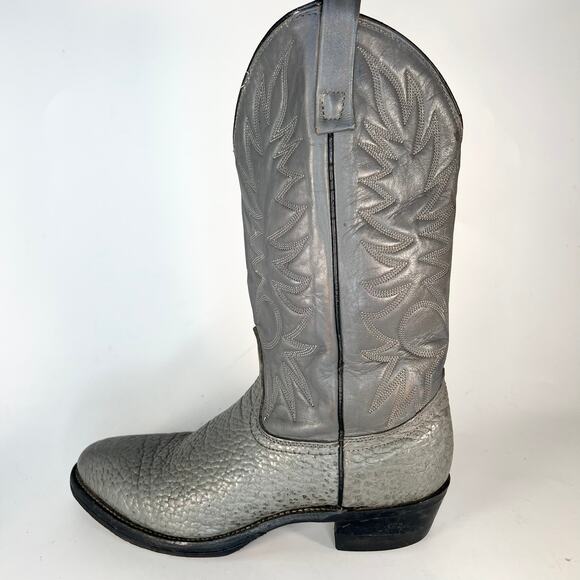 Palomino 12" Full-Grain Pebbled Leather Western Cowboy Boots 60093L5 Grey Men 10 - Picture 7 of 15